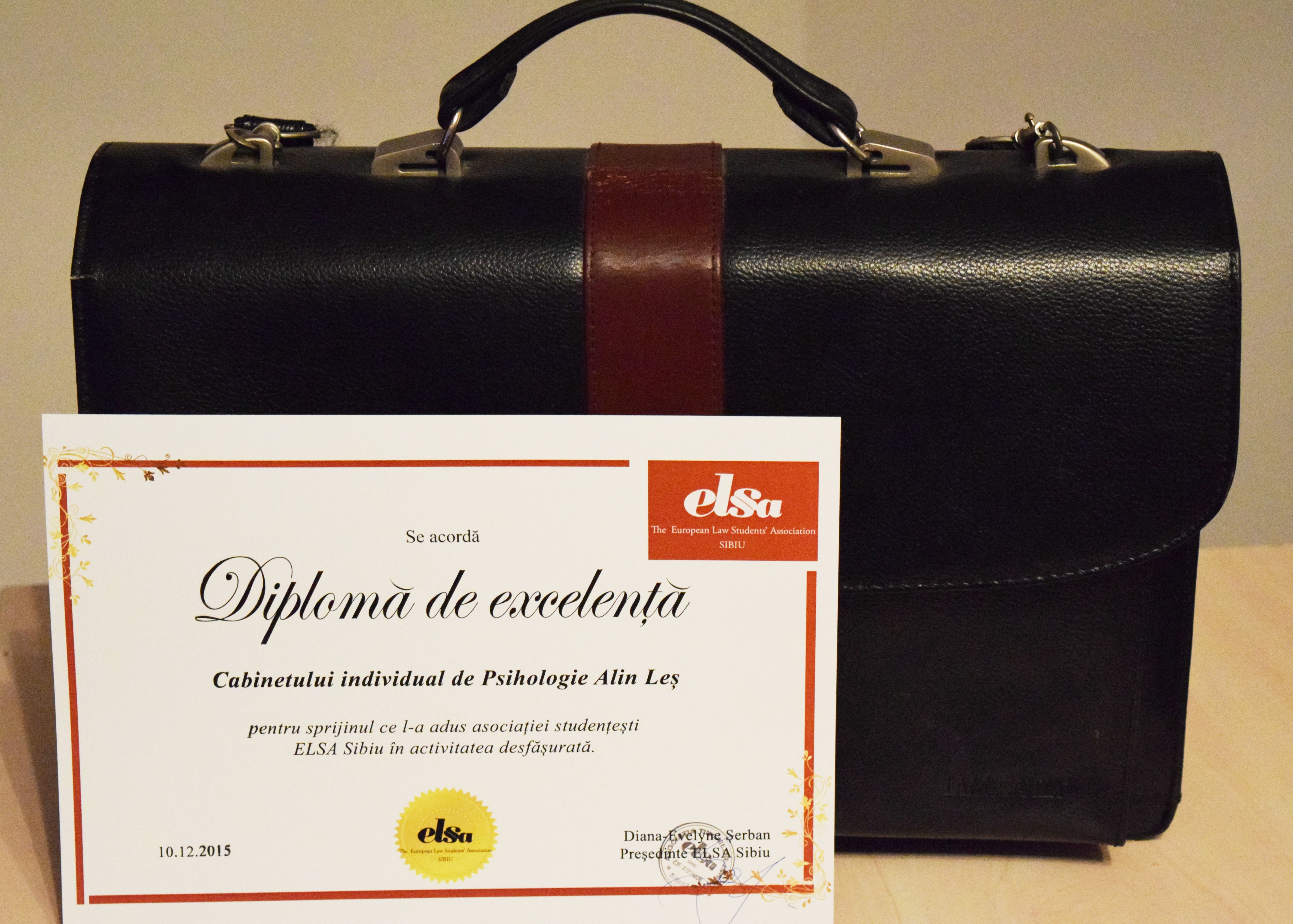 Diploma de excelenta, ELSA Sibiu 2015, Gala
